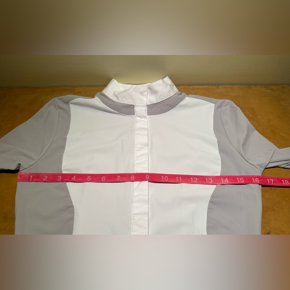 EGO7 Equestrian Show Shirt, Ice Grey/White, Size 2, Excellent Condition! - Picture 9 of 11